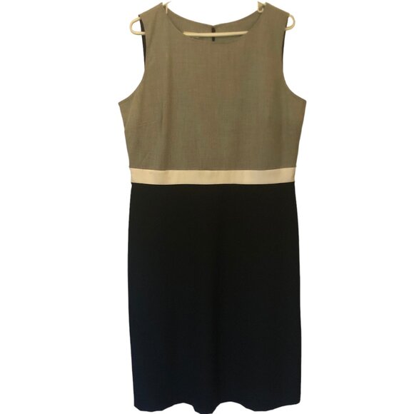 Talbots sleeveless color-blocked sheath dress sz 14 - Picture 1 of 9